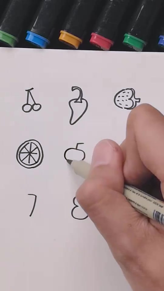 1-9水果蔬菜简笔画