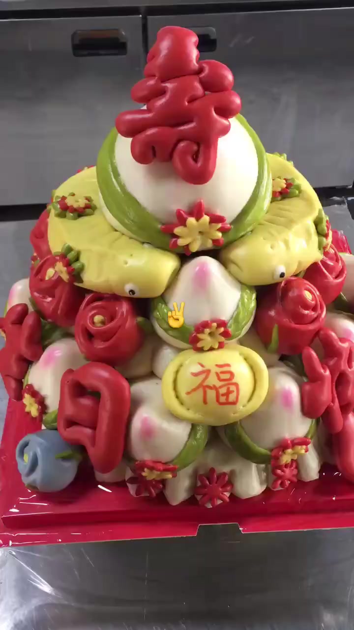 生日寿桃,寿桃馒头礼盒,预祝生日快乐