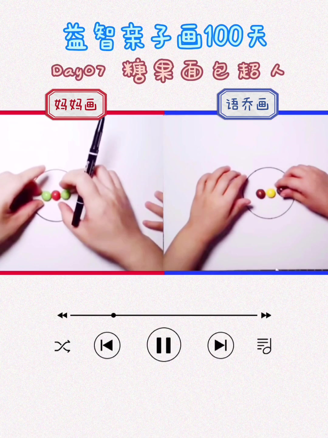 【益智儿童画Day7】#亲子绘画100天+糖果面包超人!坚持一周啦