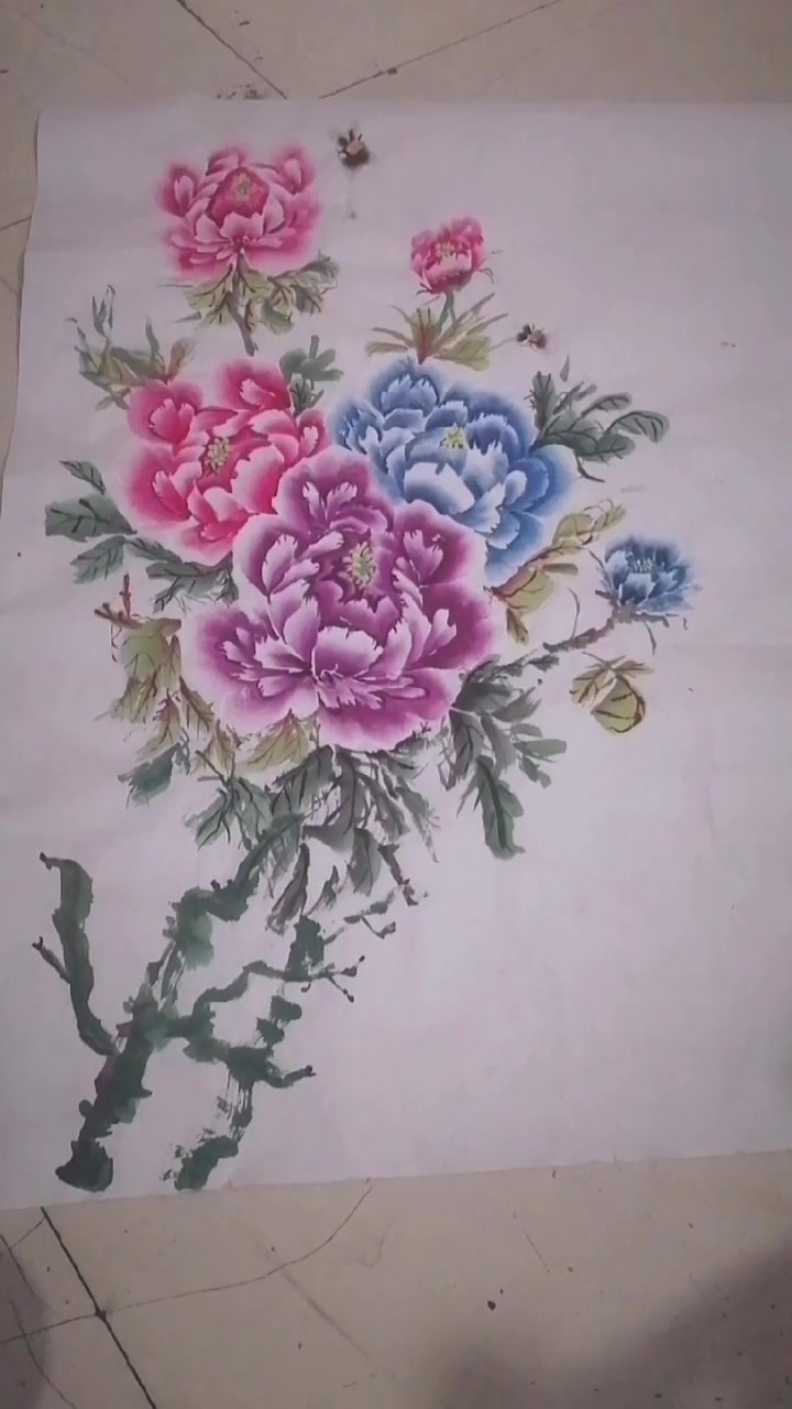 #国画牡丹 一幅富贵花开送给大家吉祥的寓意 #写意国画牡丹