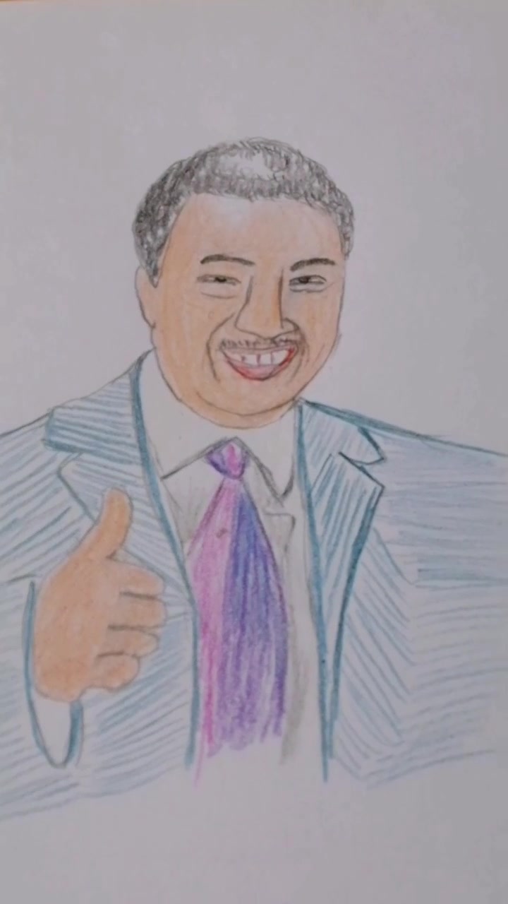 彩铅素描画人物肖像