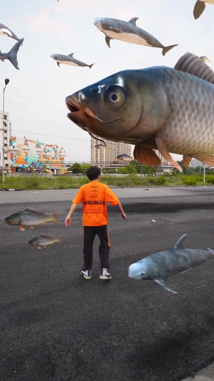 小鱼儿游啊游,游上了岸……