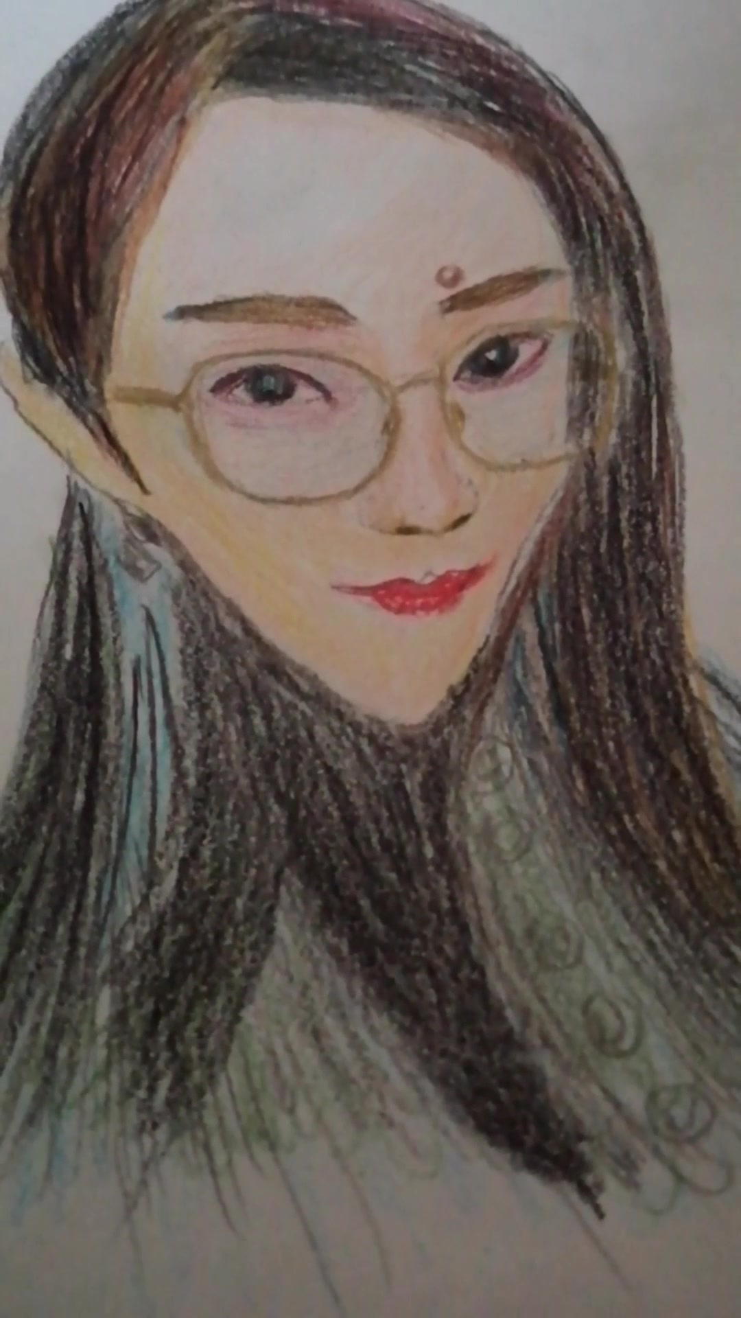 彩铅素描画人物肖像