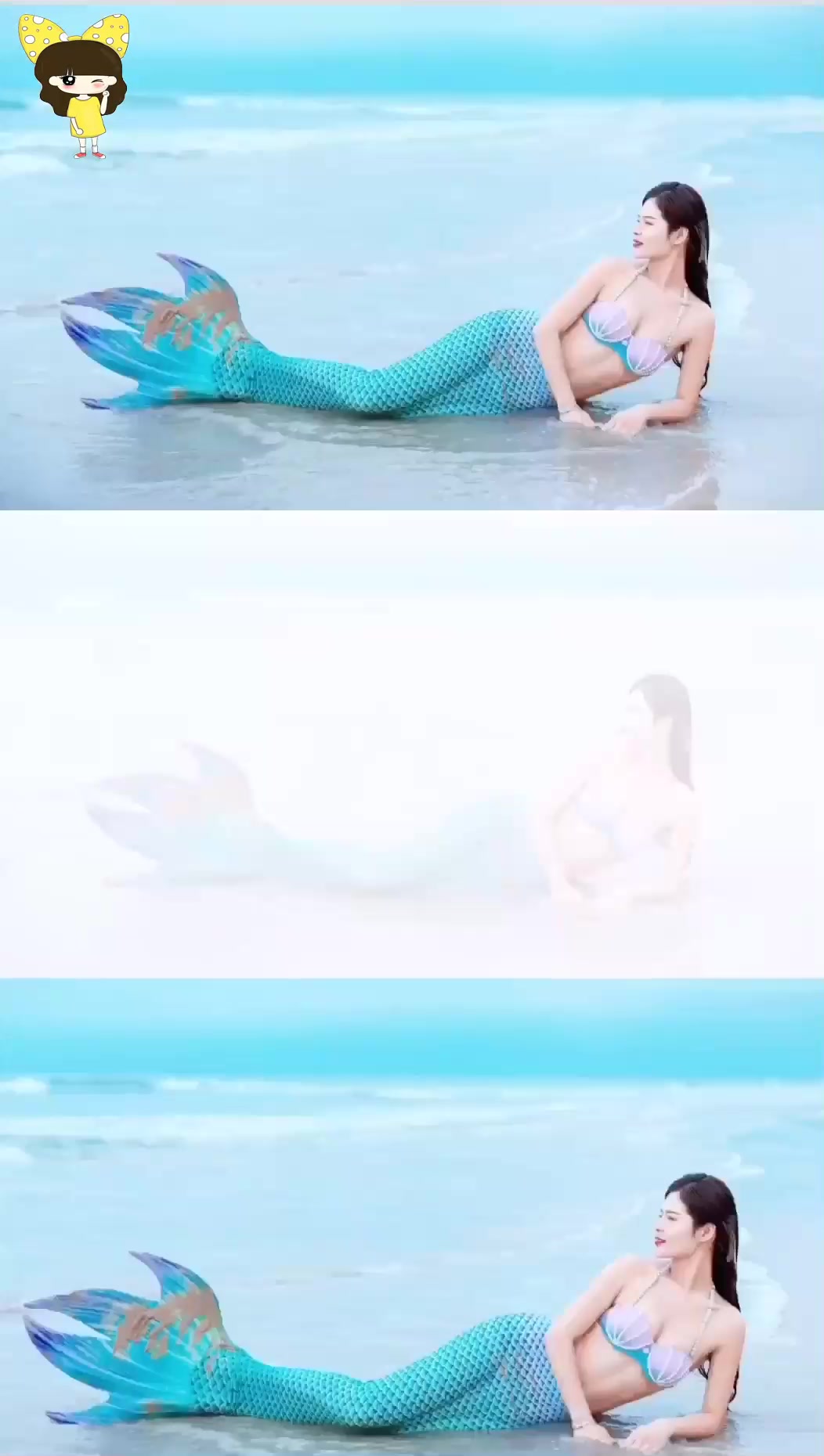 拍美人鱼写真照,成品有种电影海报般的高级感