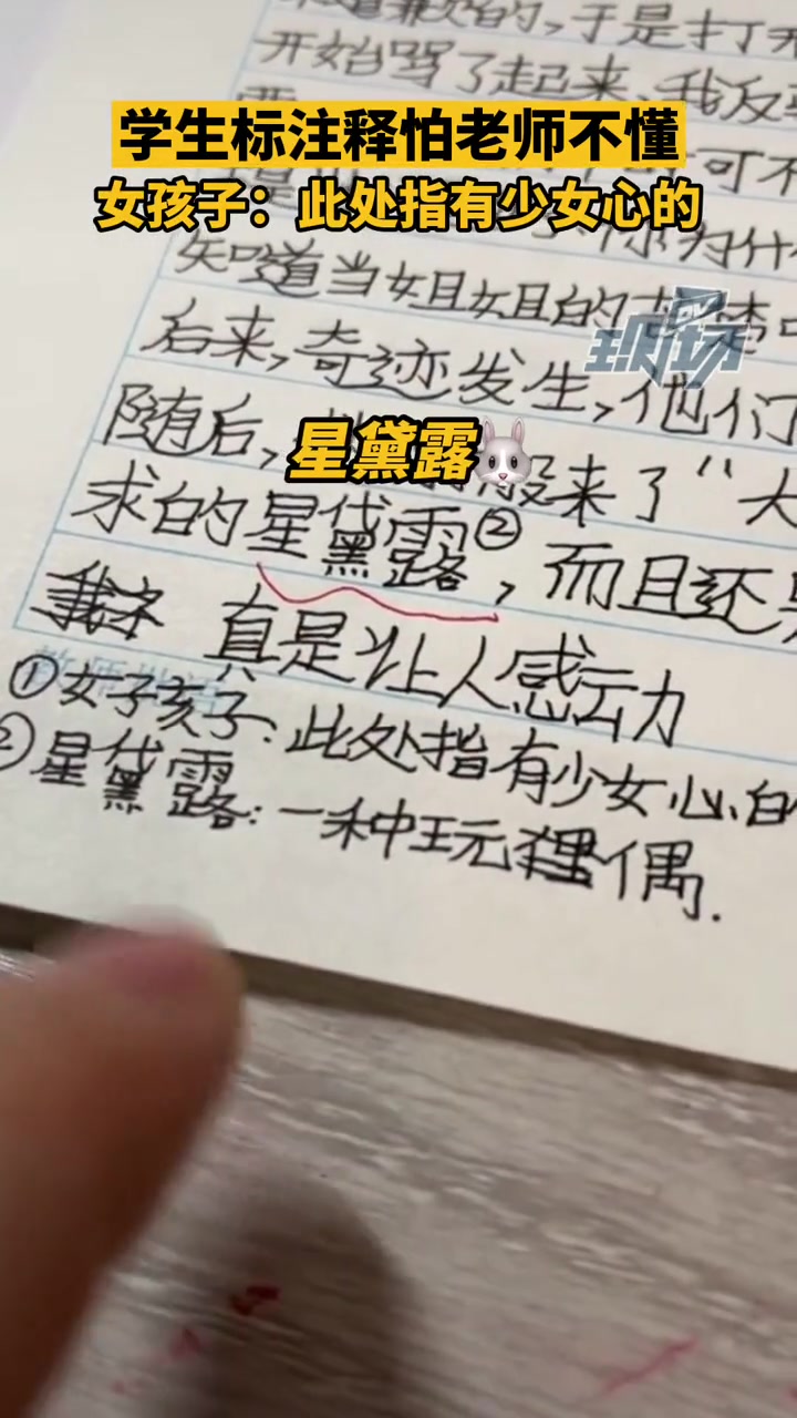小学生写作文怕老师不懂标注释 女孩子我懂,但是星黛露是什么?