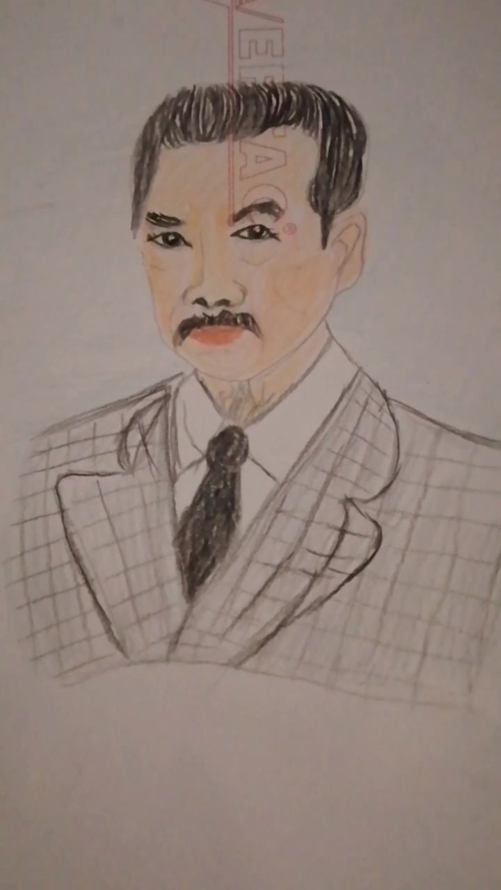 彩铅素描画人物肖像