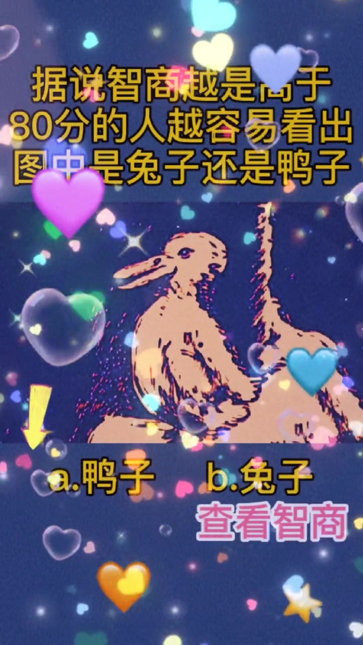 图中到底是鸭子还是兔子,你的选择关乎你的智商,你怎么选?