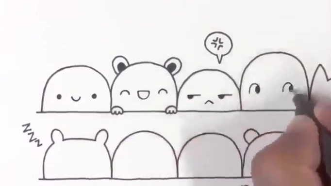 分享一组简笔画,30个萌萌哒表情包头像,画起来试试,get自己的小表情吧#微信表情包上限变