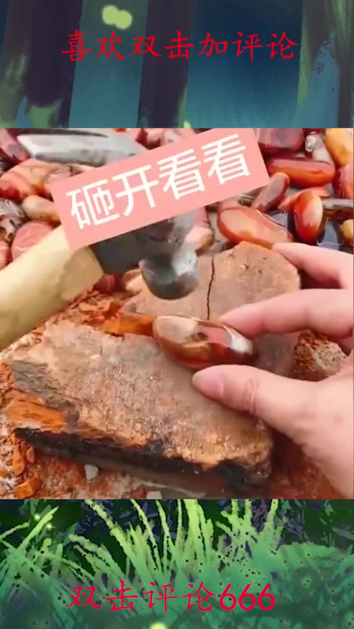 这是什么石头,一锤子下去比砖头还硬,老哥真是捡到宝了!