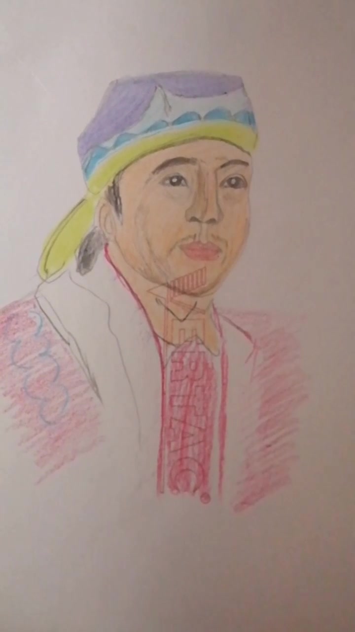 彩铅素描画人物肖像