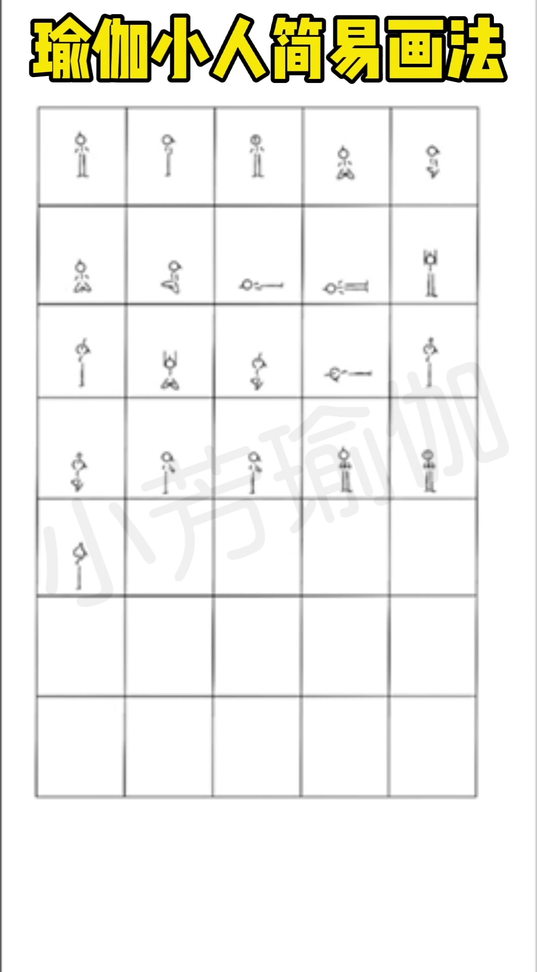 瑜伽老师必备技能之,瑜伽小人简易画法,学习瑜伽小人画留言评论