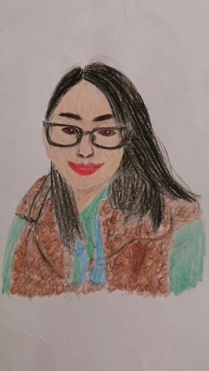 彩铅素描画人物肖像