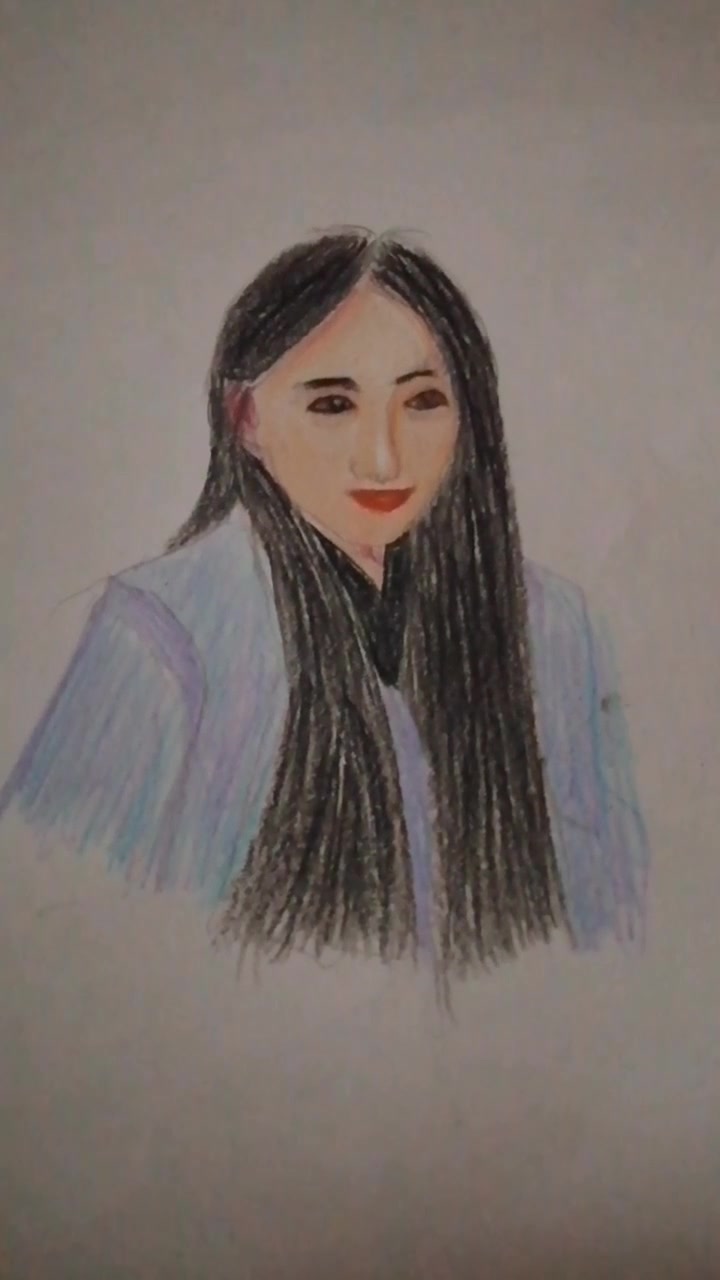 彩铅素描画人物肖像
