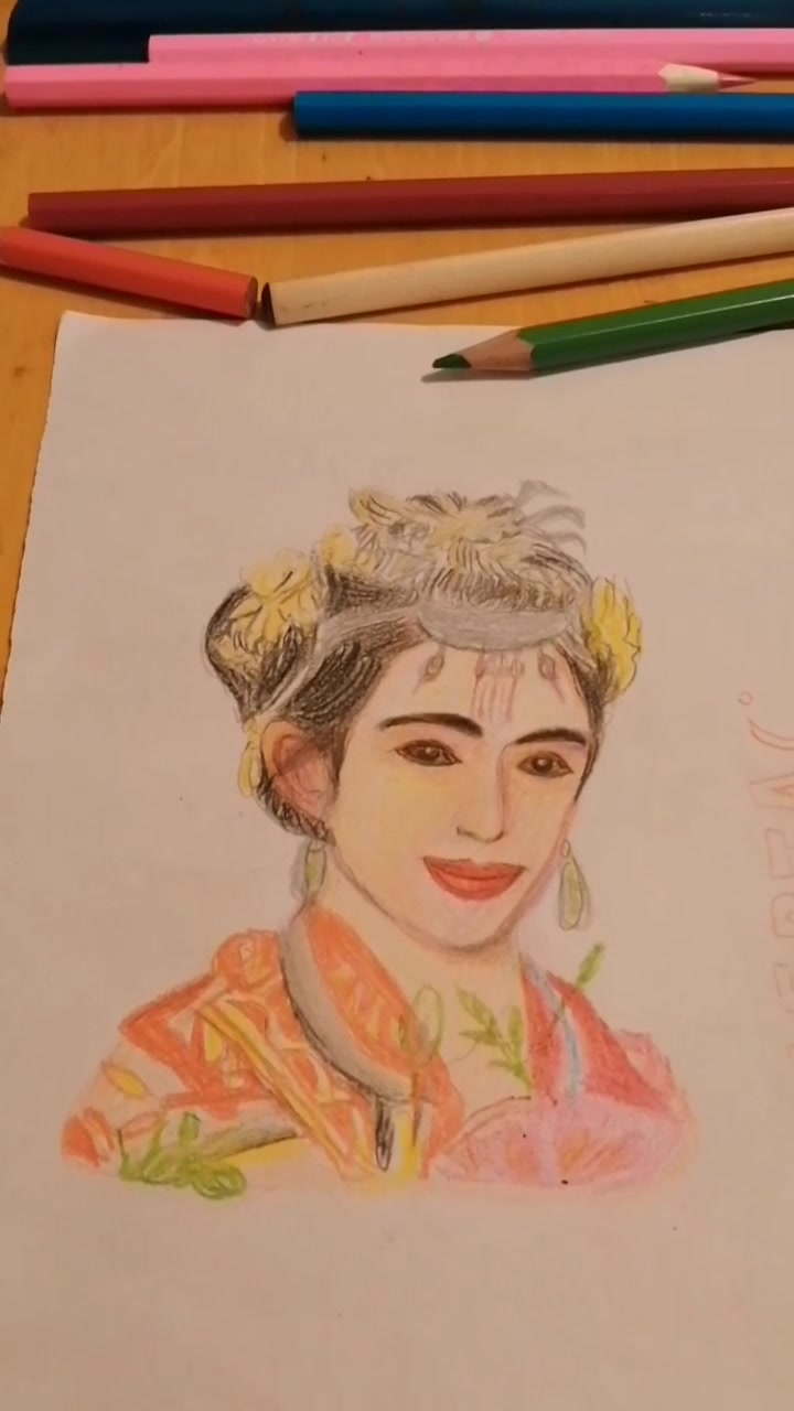 彩铅素描画人物肖像