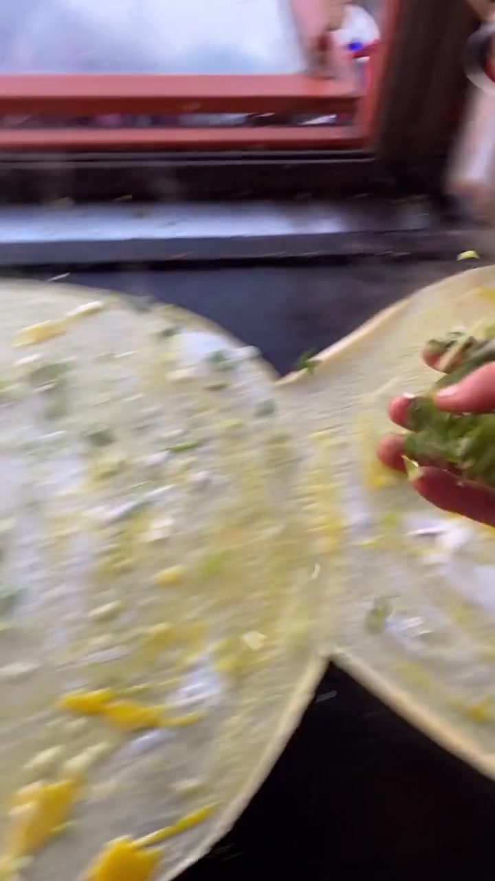 这就是河南的煎饼果子?看和鸡蛋饼没什么区别,一点也不正宗