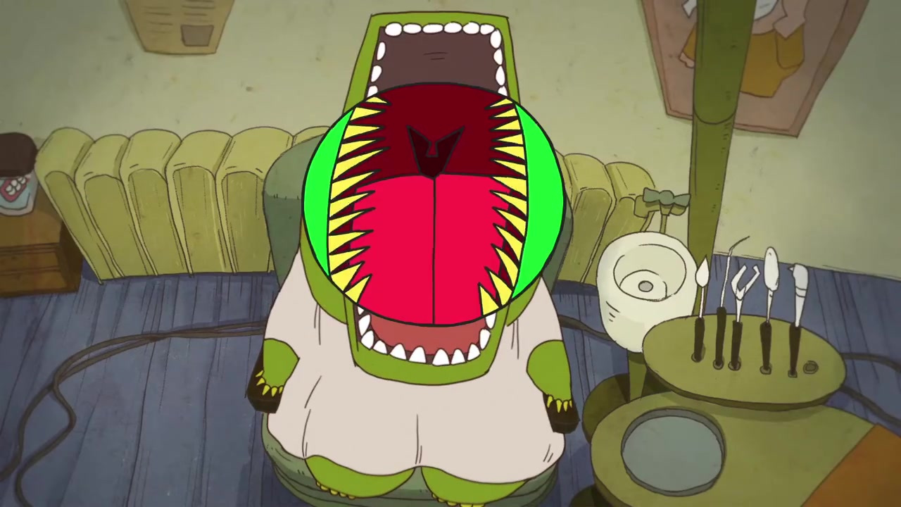 【超萌动画短片《你看起来很可怕》】一只鳄鱼去拔牙。忧心忡忡的鳄鱼,在看到拿手术刀的兔子医生