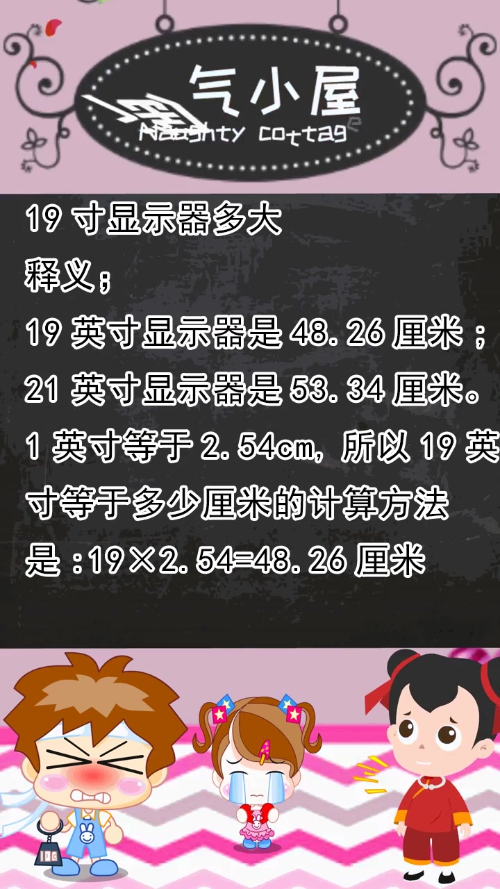 19寸显示器多大