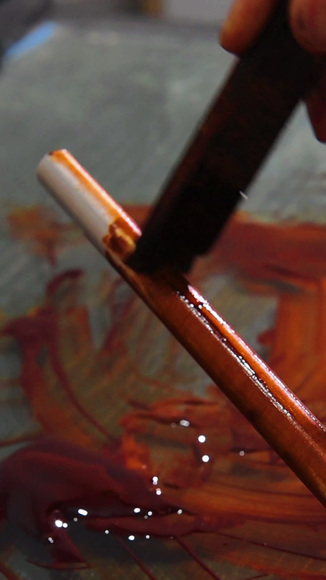 手工鱼竿之上底漆