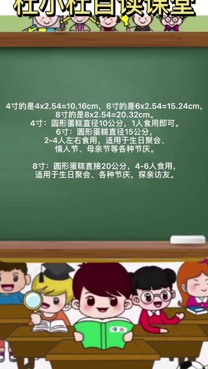四寸六寸八寸蛋糕对比。