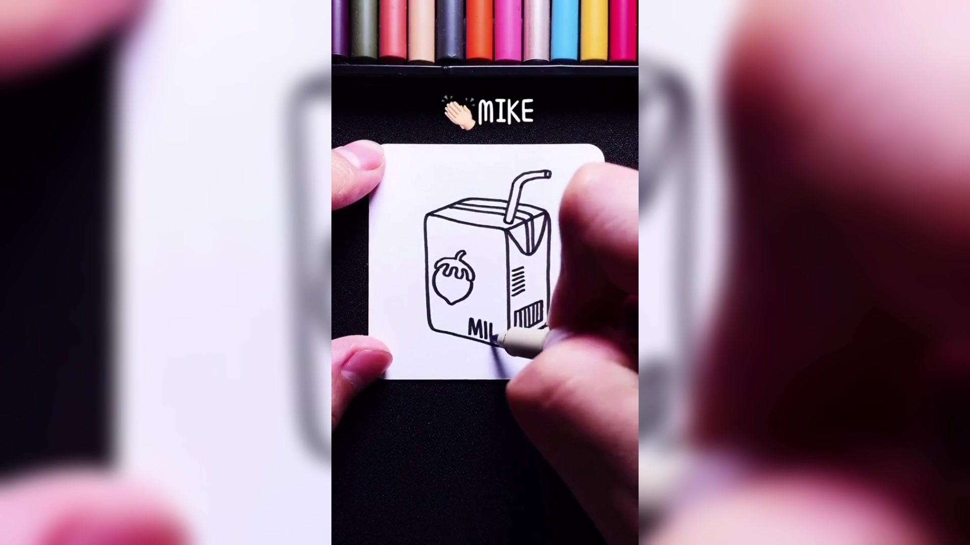 简笔画教程:这才是猛男该喝的饮料,超可爱的草莓酸奶