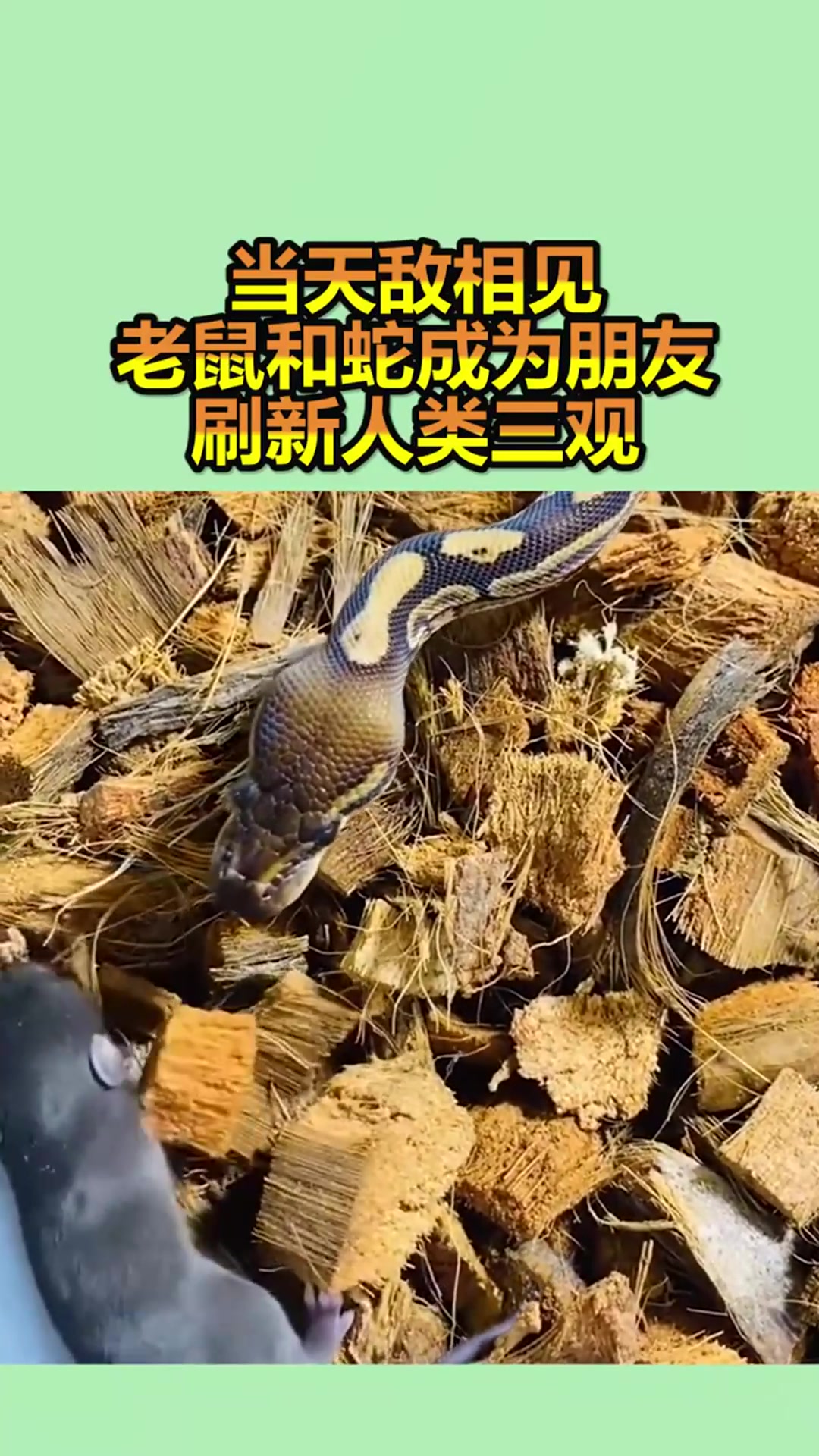当天敌相见,老鼠和蛇成为朋友,刷新人类三观
