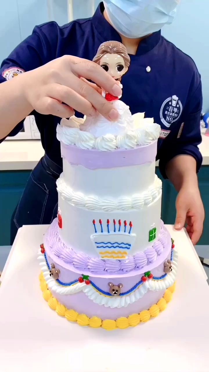 送给小侄女的三层生日蛋糕,美不美吧你就说