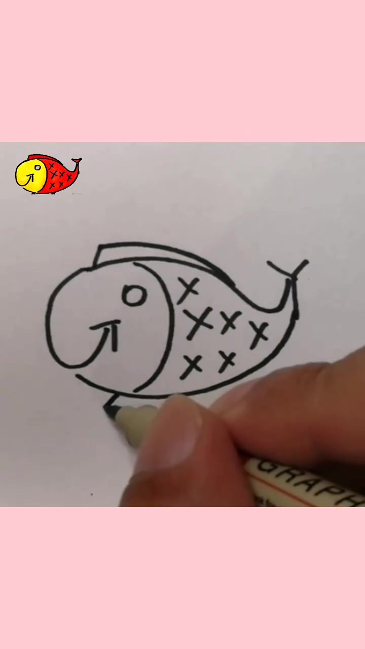朱爸爸画字母鱼 字母GXY画鱼 #简笔画丨101次 [微笑]