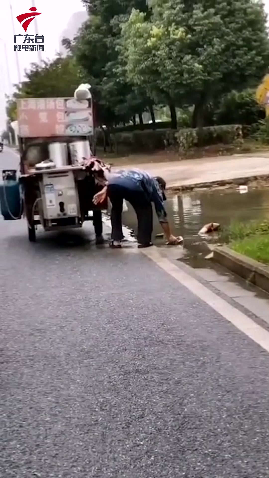 合肥一早餐车被举报舀路边积水蒸包子,官方:摊主称在清洗机器