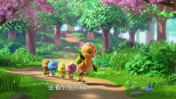 电影《萌鸡小队》发布正片儿歌片段,歌曲朗朗上口,萌鸡逗趣欢乐。萌鸡妈妈拉着藤蔓做成的“长蛇