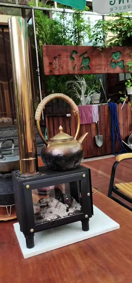 云峰双窗款小号桌炉柴火炉取暖煮茶炉