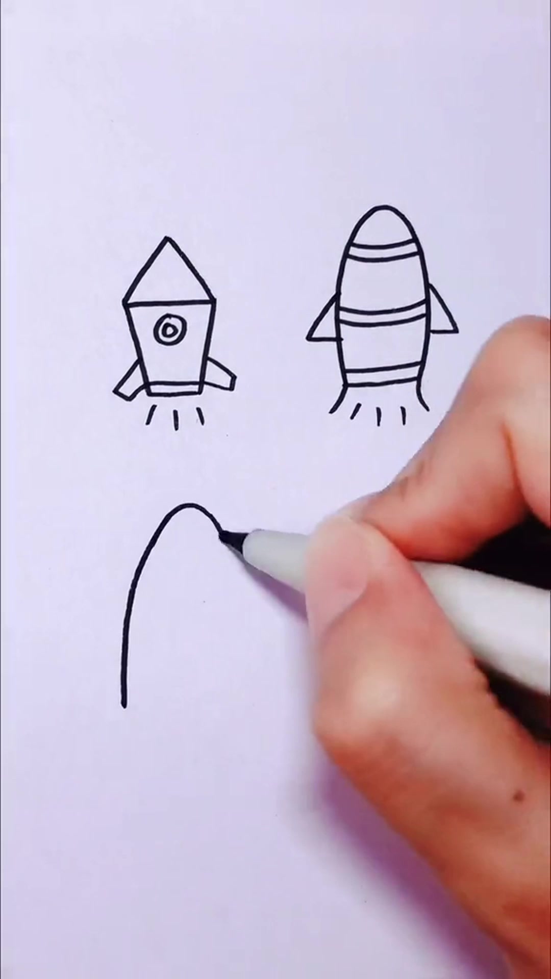 幼儿园简笔画火箭