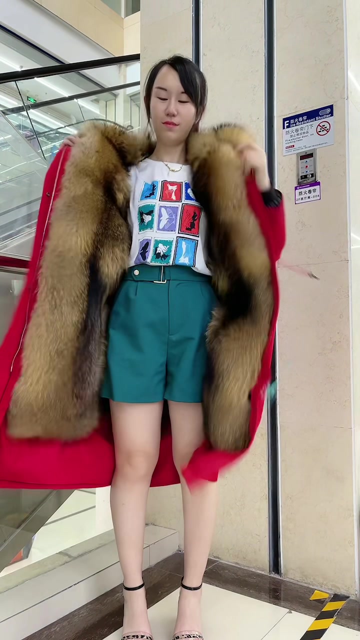 女士皮草派克服外套