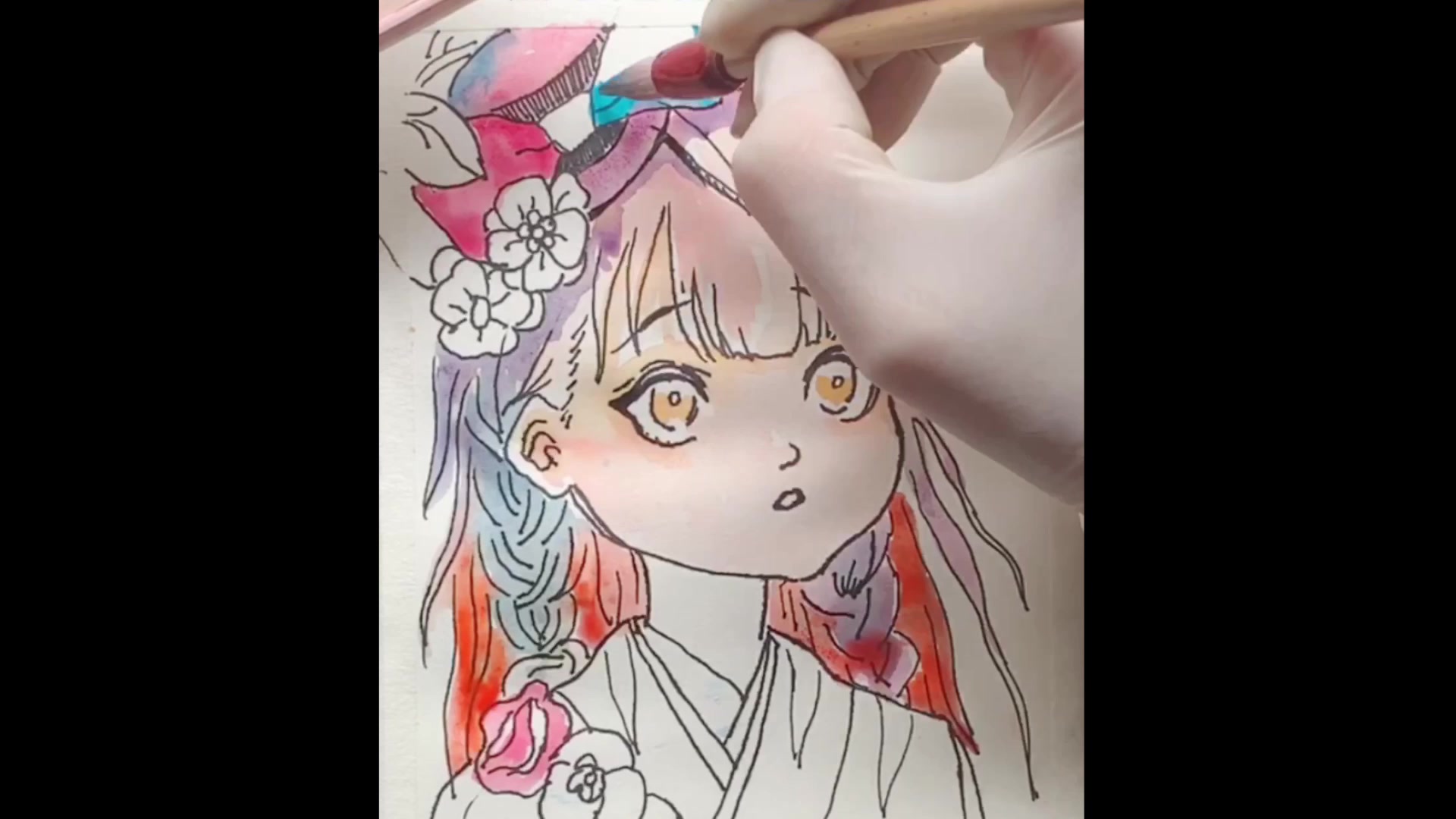 古风动漫卡通人物这样画是不是很可爱!萌萌的小公主示范过程