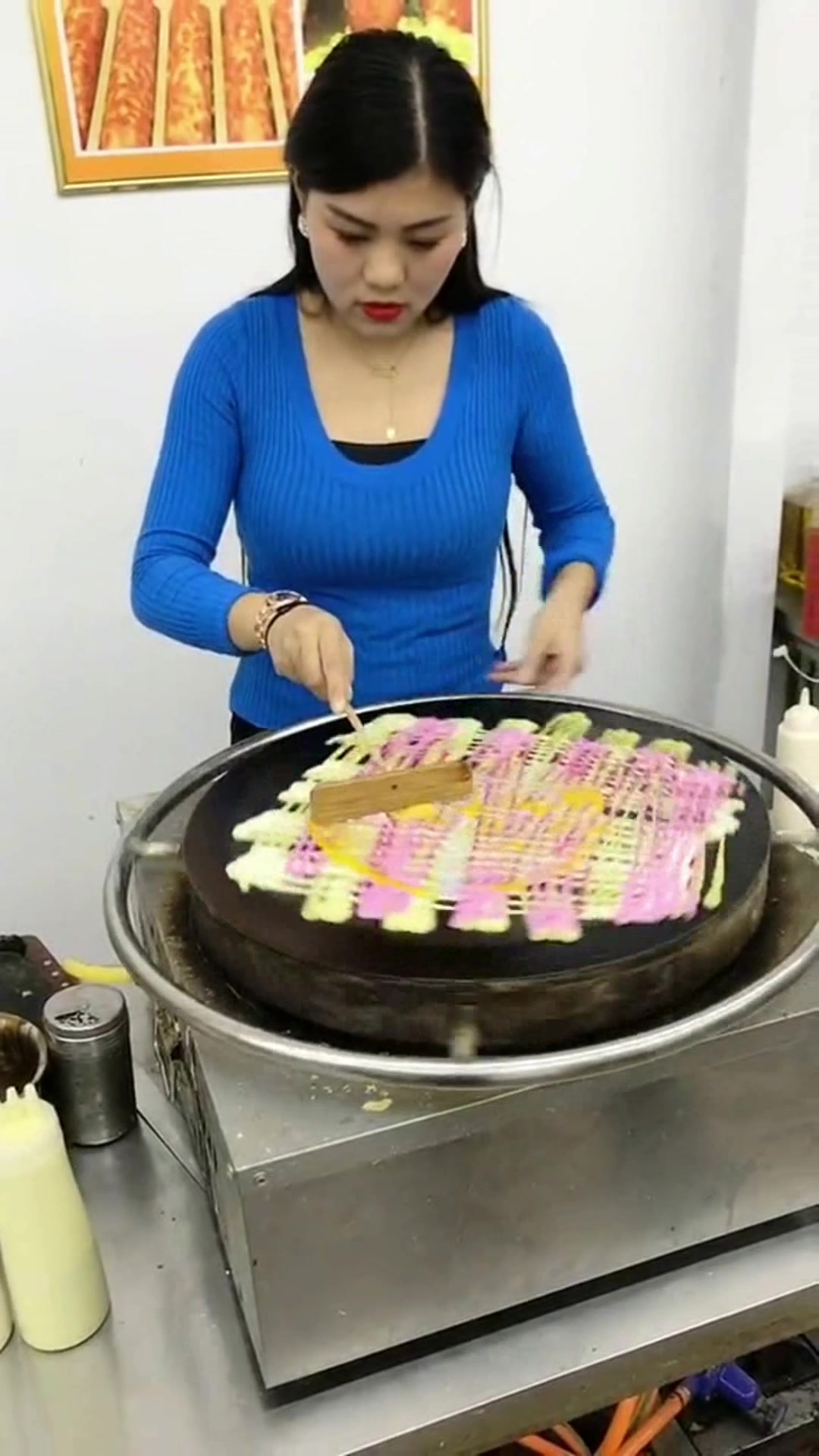 杂粮煎饼果子锅摆摊工具商用平底锅鏊子煎饼机燃气家用鸡蛋烙饼锅