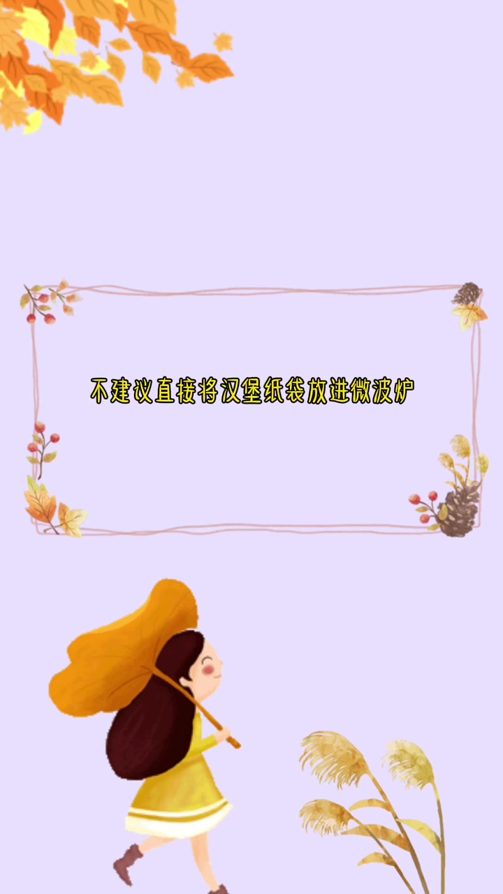 汉堡纸袋可以直接放微波炉吗