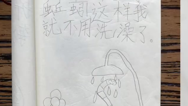 【可爱童心![开心]小女孩的日记简笔画太有灵气】近日,一个小女孩的日记简笔画在网上走红。她