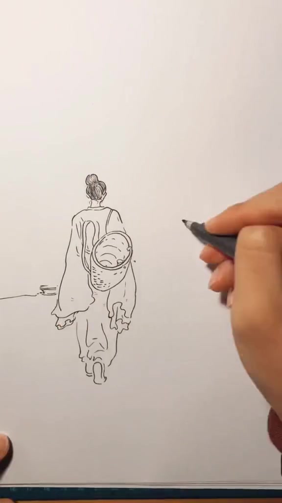 古风少女的简笔画来了哦