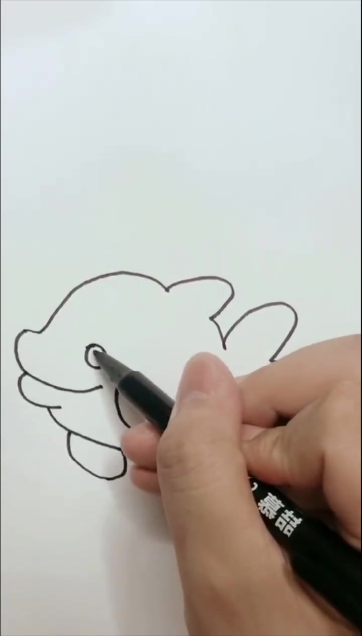 鲸鱼简笔画,喷水得大鲸鱼。一起来画画吧!