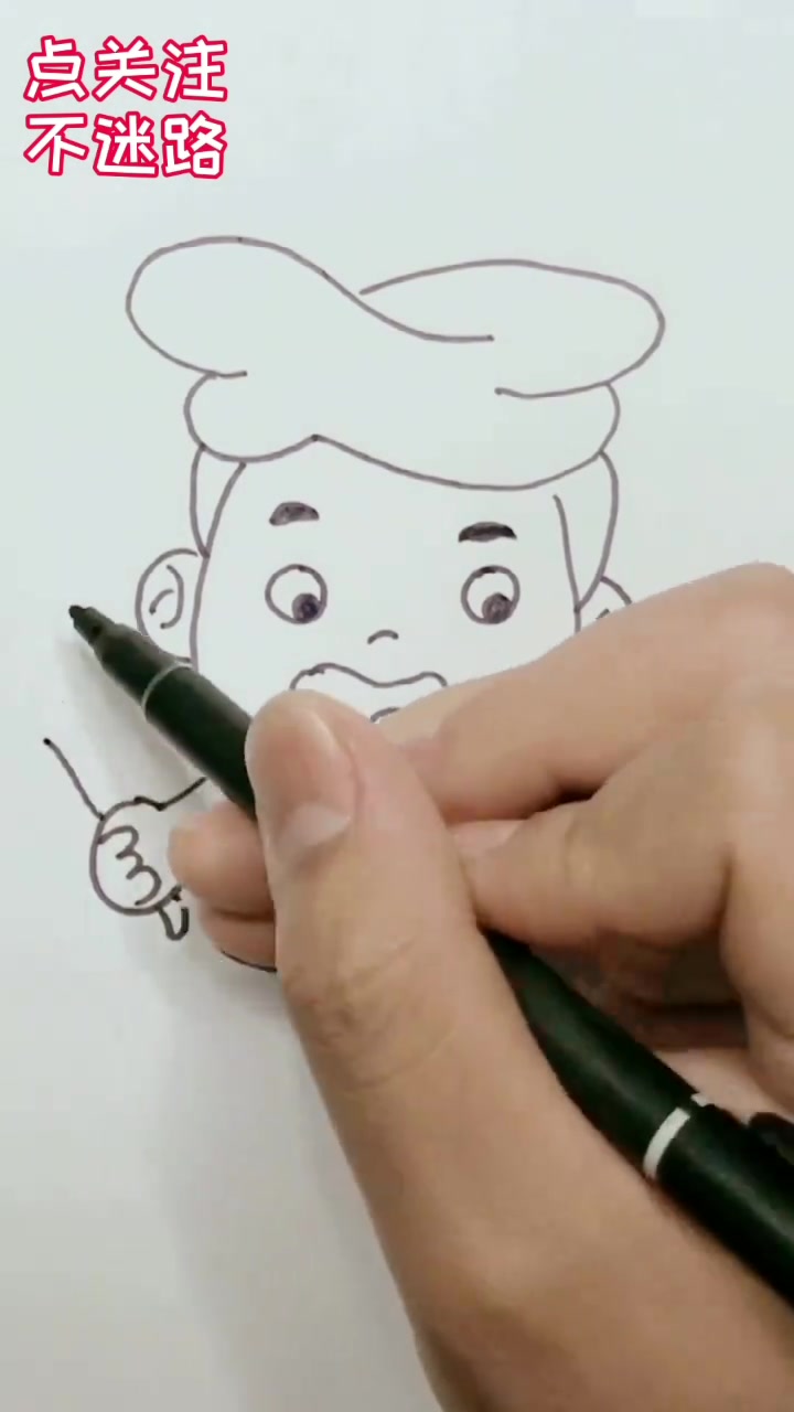 人物简笔画,儿童简笔画,涂色。厨师简笔画