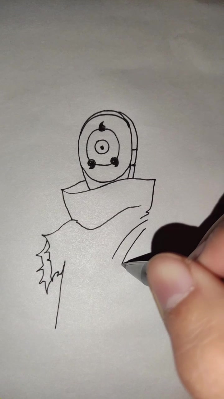 教你画火影忍者面具人带土