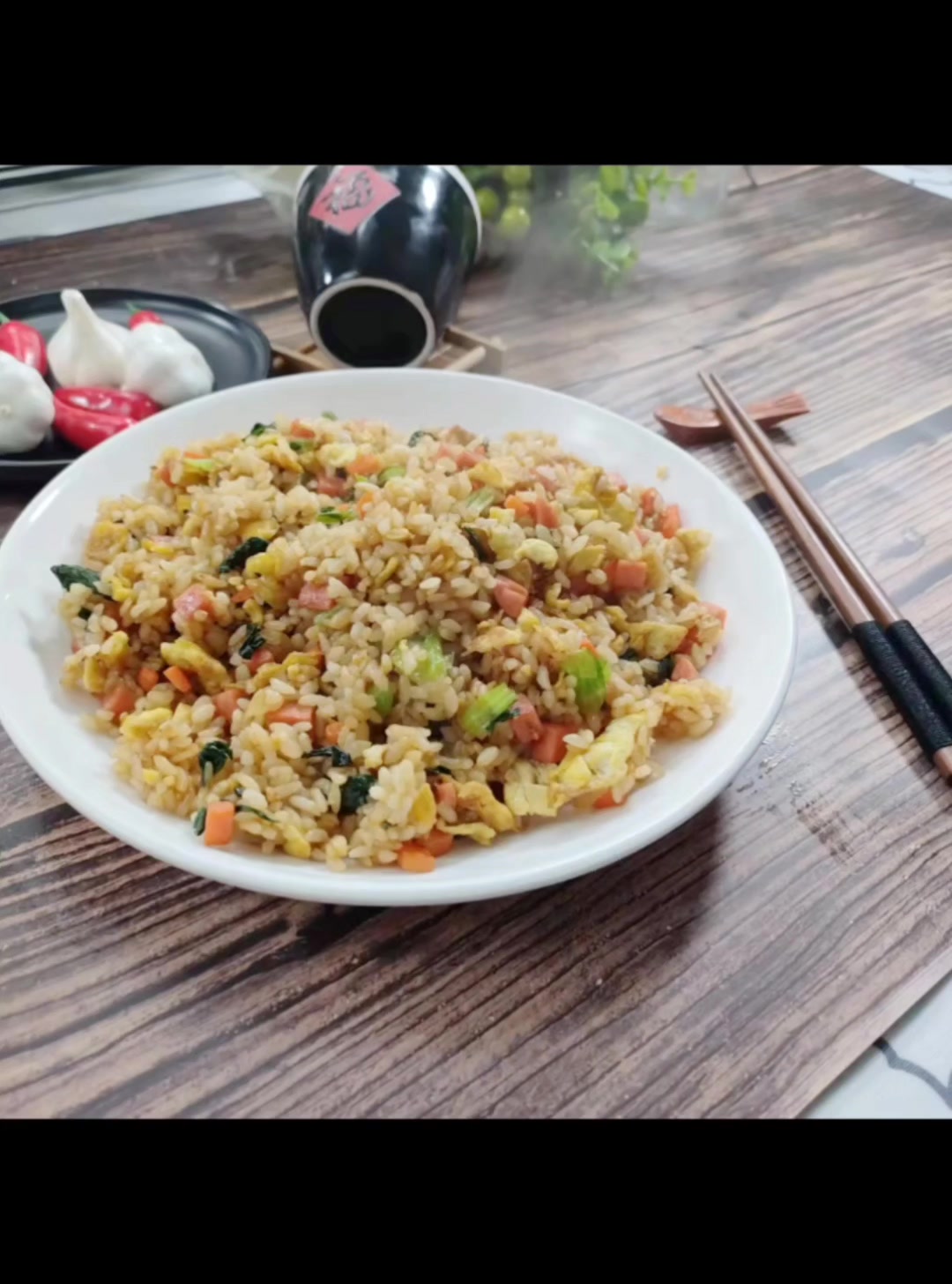 青菜蛋炒饭太香了