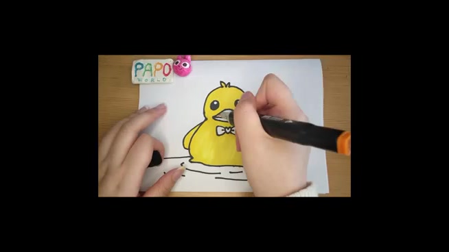 教你画只可爱的小黄鸭 儿童早教绘画教程-学画画入门