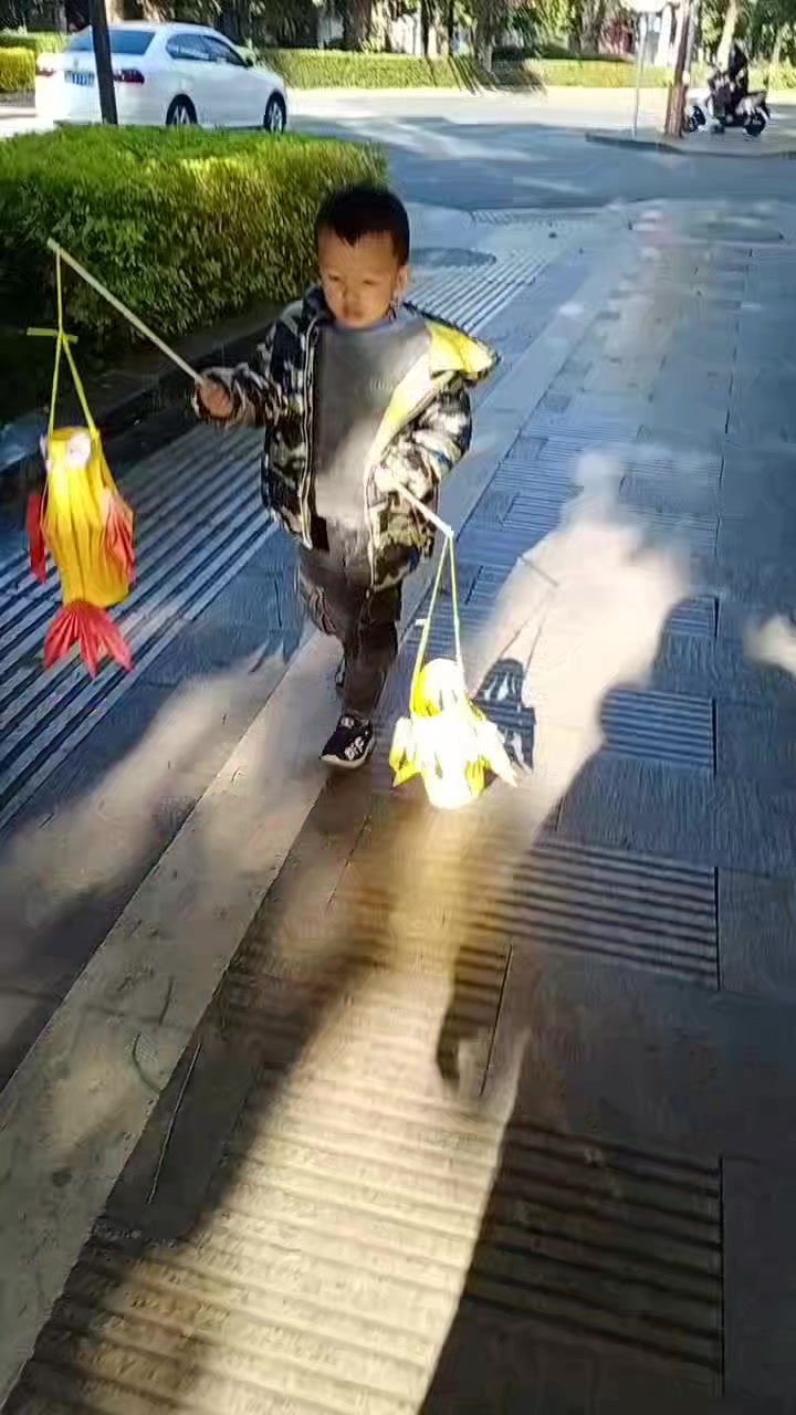 给孩子做了一个手工金鱼,他还挺喜欢的