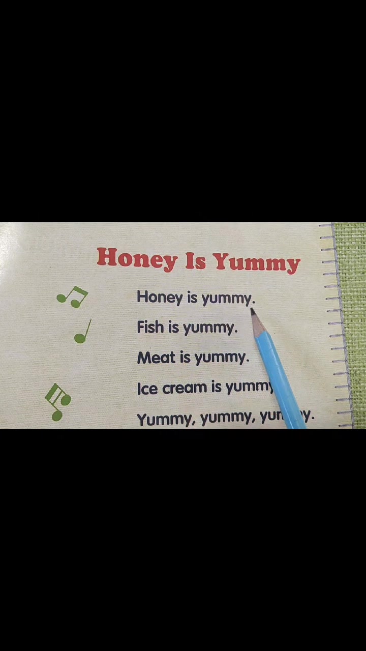 幼儿园英语《你好,泰迪熊》第6单元歌曲《蜂蜜很好吃》