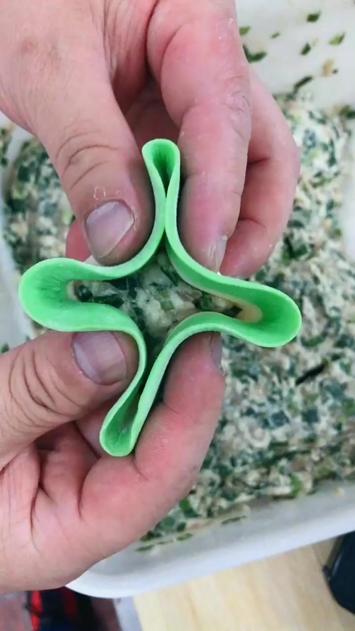 小白菜饺子包法!