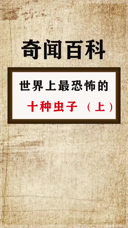 奇闻趣事世界上最恐怖的虫子,你害怕哪一种!
