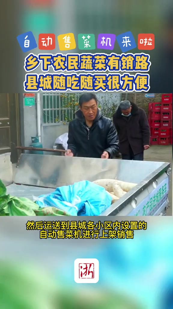 自动售菜机来啦!乡下农民蔬菜有销路 县城随吃随买很方便 民生 健康食品
