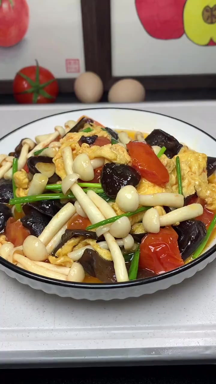 番茄鸡蛋,木耳平菇混合双打