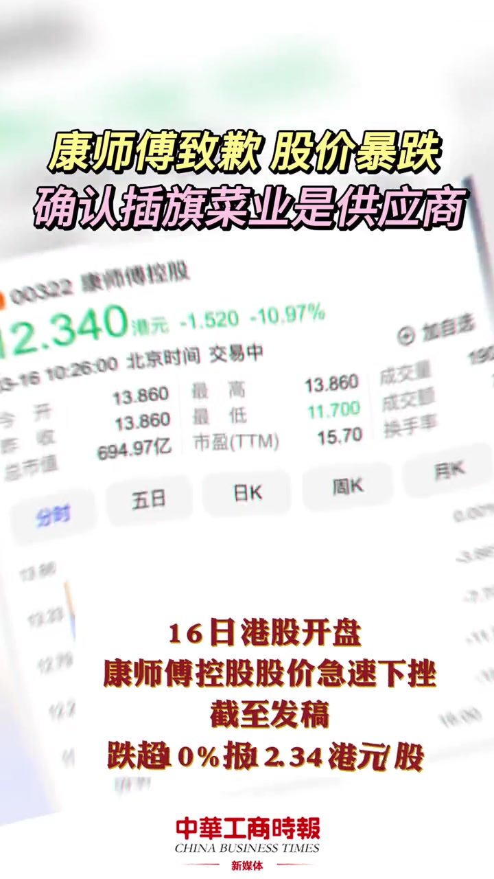 康师傅致歉「康师傅确认插旗菜业是供应商 康师傅股价大跌」岳阳市委市政府:组成联合执法组,对