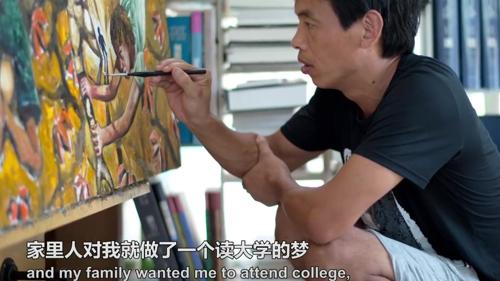 【#中国乡村毕加索#农民画痴以现代派油画描绘田园风光】湖北仙桃籍农民画家熊庆华自小酷爱画画
